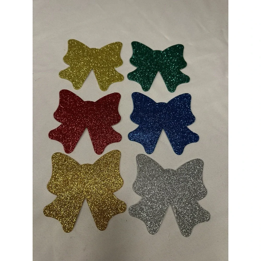 arts & crafts FOAM‎ STICKERS SHAPES 6 count glitter BOWS